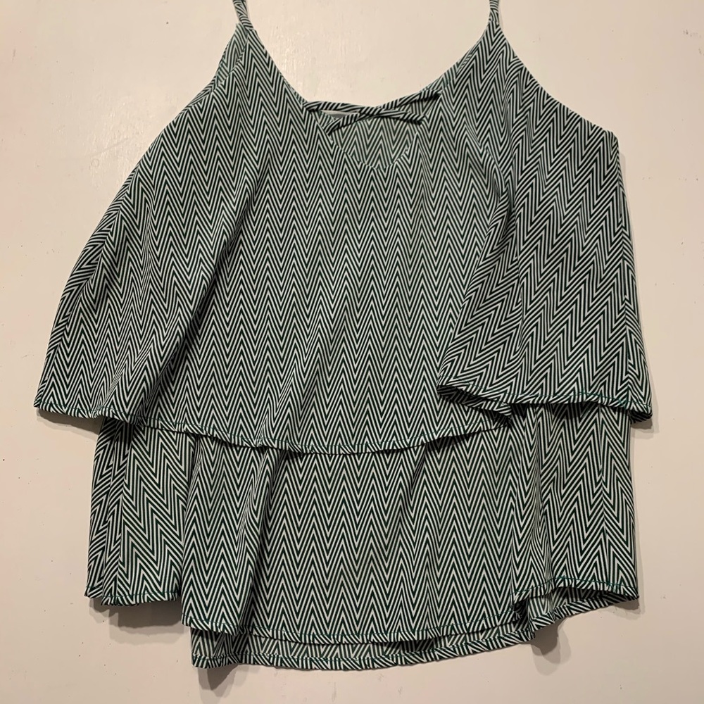 Chevron green Francesca’s strappy blouse